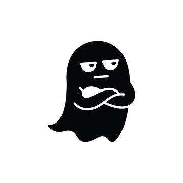 Sarcastic Ghost Silhouette with Crossed Arms and Unimpressed Face
