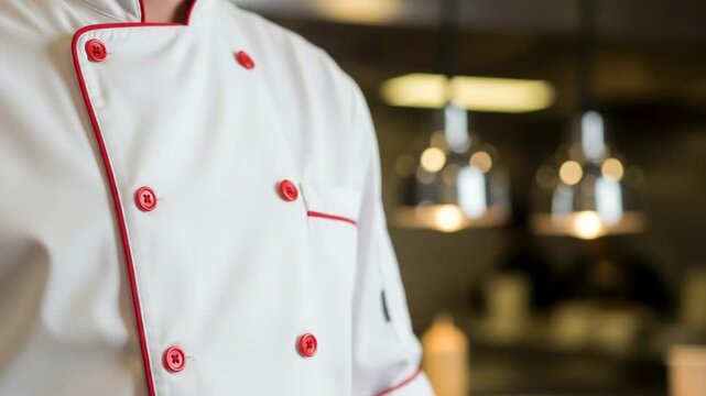 Chef in a professional kitchen uniform