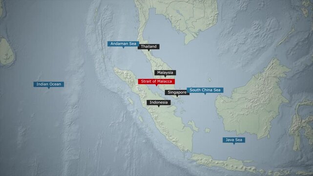 Strait of Malacca on the World Map, Strategic Location and Full Details Animation