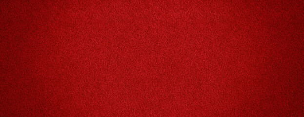 Fototapeta premium Red fabric background felt cloth texture – dark color canvas fabric surface. Long wide felt backdrop.