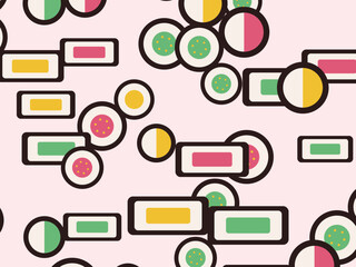 Maki Sushi Pattern Colorful Japanese Cuisine Design © iushakovsky