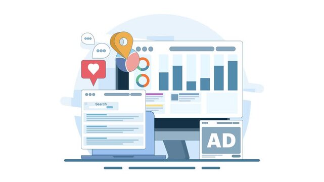 Professional Digital Marketing PPC Ads Motion Background