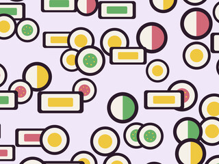 Maki Sushi Pattern Colorful Japanese Cuisine Design © iushakovsky