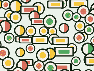 Maki Sushi Pattern Colorful Japanese Cuisine Design © iushakovsky