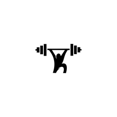 Obraz premium A flat vector illustration of a weightlifter performing an overhead lift with a heavy barbell.