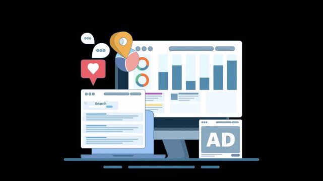Modern PPC Advertising Animated Loop Background