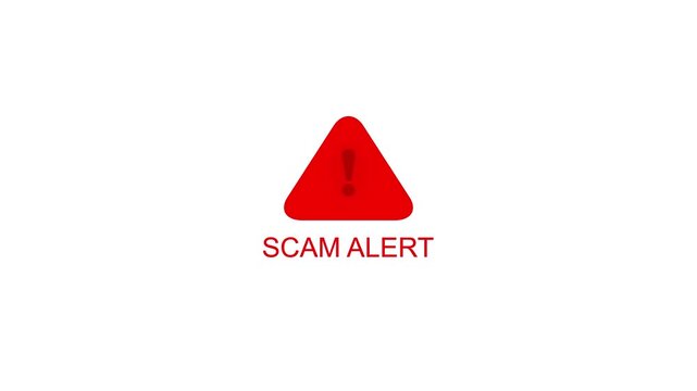 Scam alert symbol, showing digital scam fraud alert and spam alert risk template animation.