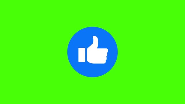 Animated FB Facebook like Button,on a green background.