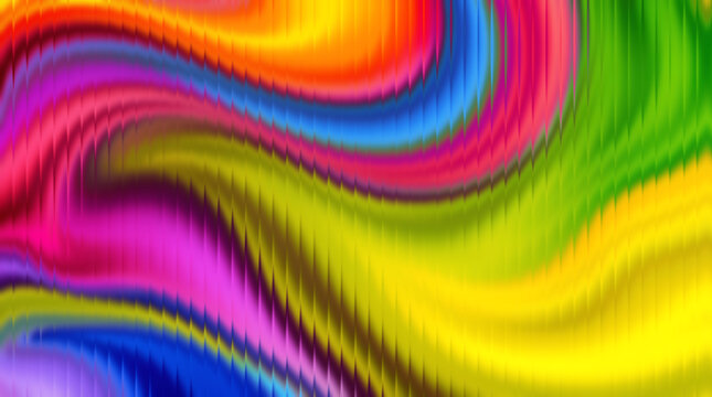 Multicolored swirling abstract background with rainbow colors and wavy lines