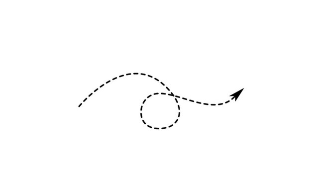 Dotted arrow animation for creative direction, progress, and motion graphic compositions.