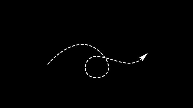 Dotted arrow animation for creative direction, progress, and motion graphic compositions.