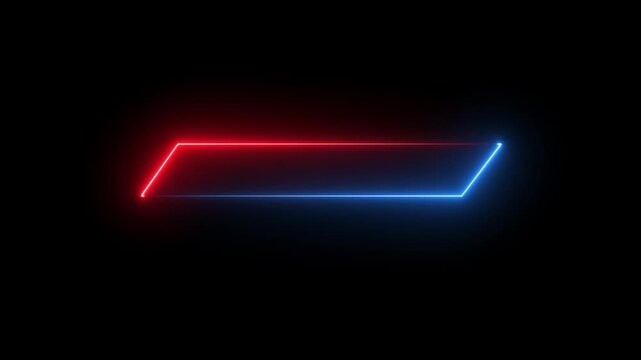 Neon glowing Modern lower third animation bar with name title placeholder and transparent background