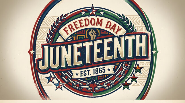 Juneteenth freedom day celebration badge