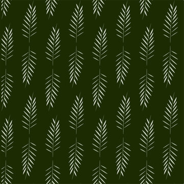 Small Repeating Botanical Leaf Seamless Pattern
