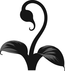 Fototapeta premium Plant sprout silhouette for ecology, growth, and nature themed graphic designs.