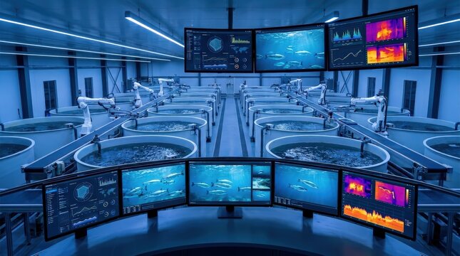 Managing smart indoor fish farming operations using advanced digital control centers