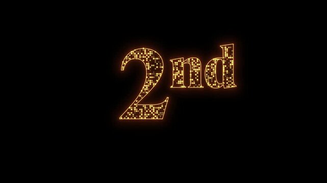 golden shimmer two number text second animation