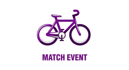 Fototapeta premium Purple Bicycle Design Representing A Match Event Logo Isolated On White Background
