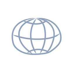 Obraz premium Earth sign symbol travel ui mascot logo icon doodle