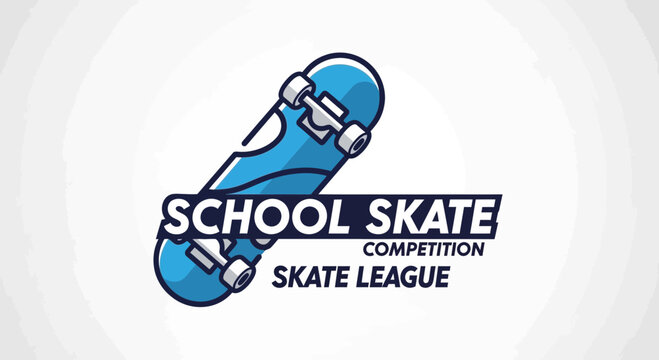 School Skate Competition Logo Featuring a Stylish Skateboard Design for League Branding