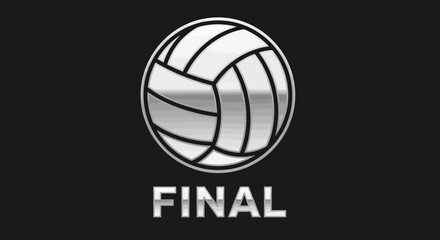 Fototapeta premium Shiny Volleyball Design With Final Text for Sports Competitions and Championships