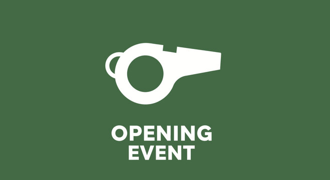 Significant Opening Event Symbol for Announcements and Communications with Whistle in the Center