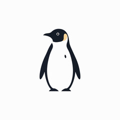 Penguin standing on white background alone. © Moran