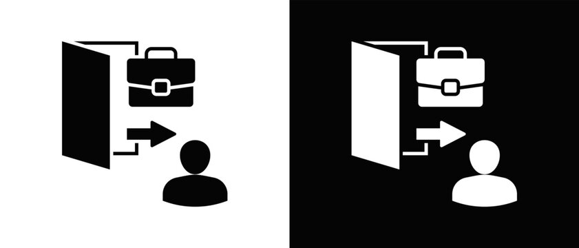 Leave Request Icon Vector Illustration with Black And White Background For Design.
