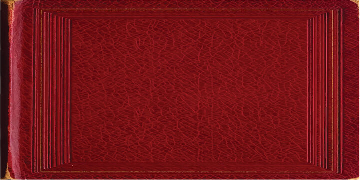 Red embossed book cover with gold gilded edges cover design book binding texture background vintage antique leather page