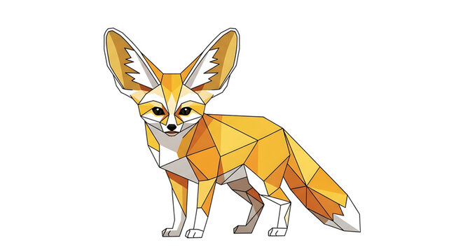 Low poly fennec fox illustration