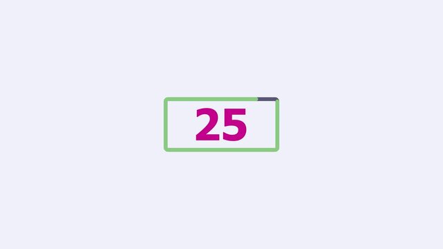 Minimal 30 Second Digital Countdown Timer Animation with Modern Progress Border