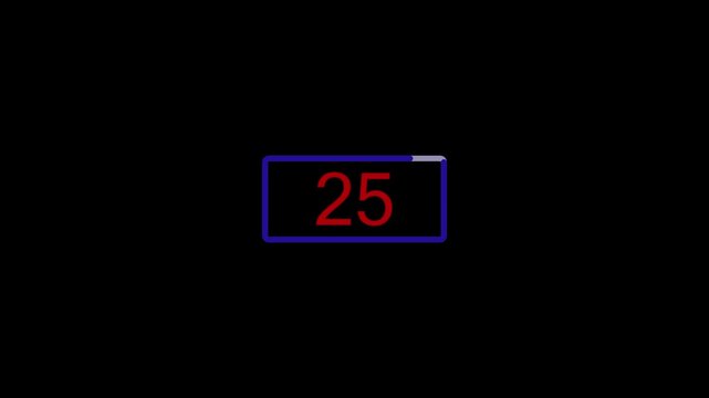30 Second Digital Countdown Timer Animation with Modern HUD Interface