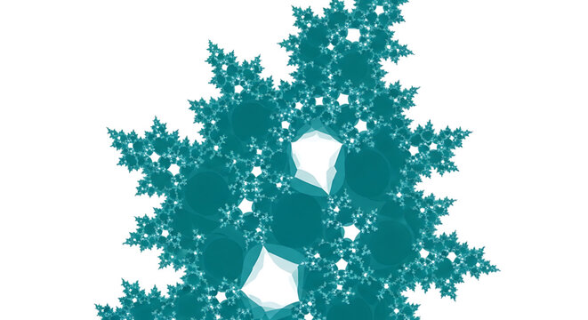 Abstract fractal pattern with teal intricate organic shapes