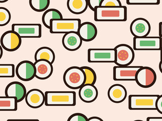 Maki Sushi Pattern Colorful Japanese Cuisine Design © iushakovsky