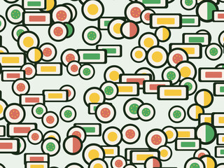 Maki Sushi Pattern Colorful Japanese Cuisine Design © iushakovsky