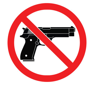 No guns allowed sign isolated on white background