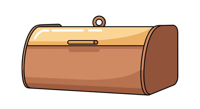 Classic Wooden Bread Box Illustration for Kitchen Food Storage and Bakery Organization