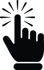 Obraz premium Black and white hand with pointing finger and radial lines