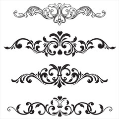 Fototapeta premium Decorative Classic Curved Ornament Design Elements