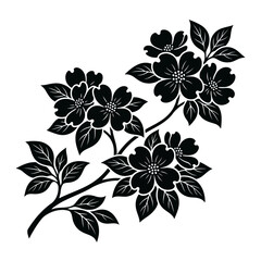 Fototapeta premium Dogwood Blossom Vector Illustration | Elegant Botanical Floral Artwork | Spring Bloom Nature Design