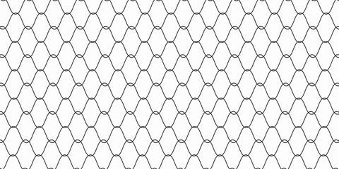 Curved net pattern. Seamless design for sportswear or equipment like soccer goals, volleyball nets, basketball hoops, hockey nets, and athletic gear © suci