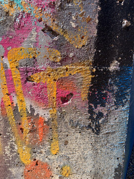 Abstract Grunge Wall Texture with Colorful Peeling Paint