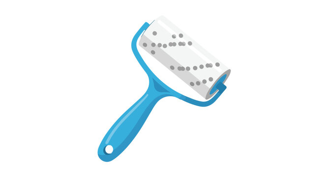 Blue Lint Roller for Clothes and Pet Hair Removal Illustration Isolated on White