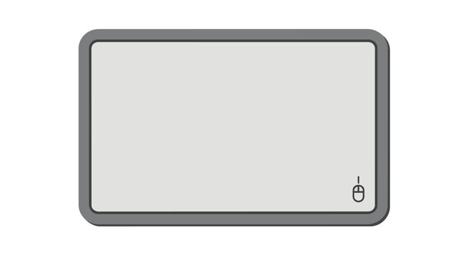 Minimalist Gray Computer Mouse Pad with Small Icon Illustration for Office and Workspace