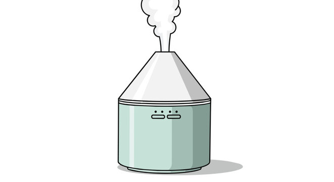Aromatherapy Essential Oil Diffuser and Humidifier Device Releasing Steam Mist for Home Wellness Illustration