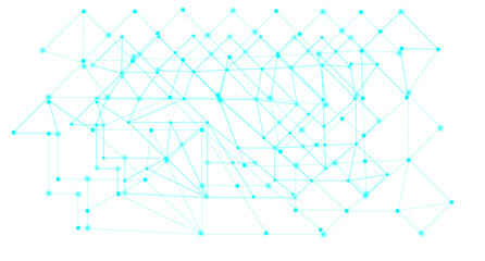 Obraz premium Abstract colorful Network Of Connected Nodes and Data Lines Representing Technology and Connectivity.