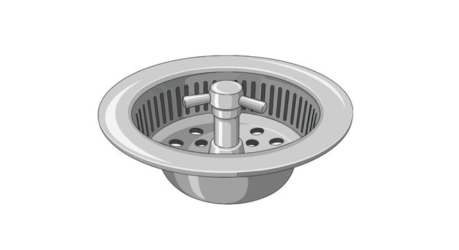 Stainless Steel Kitchen Sink Strainer Basket and Drain Plug Illustration