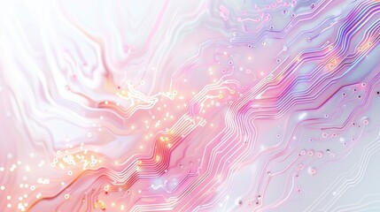 Obraz premium futuristic pastel circuit lines on white background