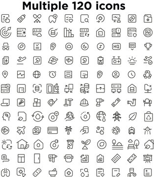 Set of 120 hand drawn icons Vector