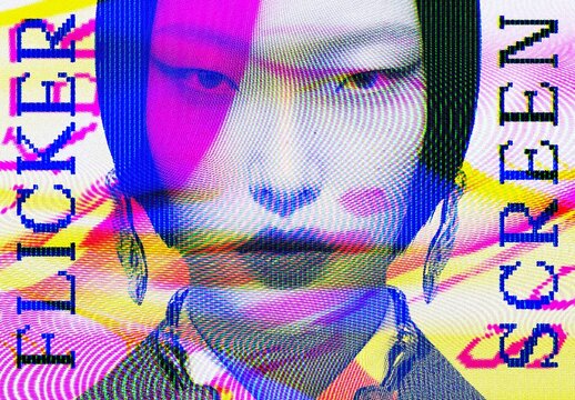 Flicker Screen Photo Effect &ndash; Glitching for Album Cover & Social Media (PSD)